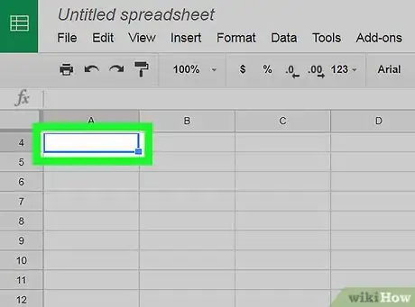 Image titled Create a Drop‐Down on Google Sheets on PC or Mac Step 2