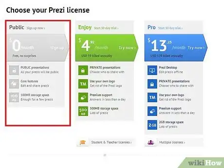 Image titled Use Prezi Step 1Bullet1
