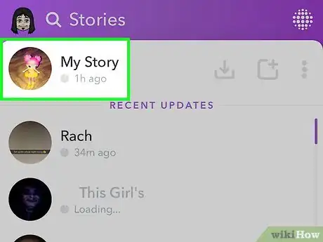 Image titled View Your Own Story on Snapchat Step 3