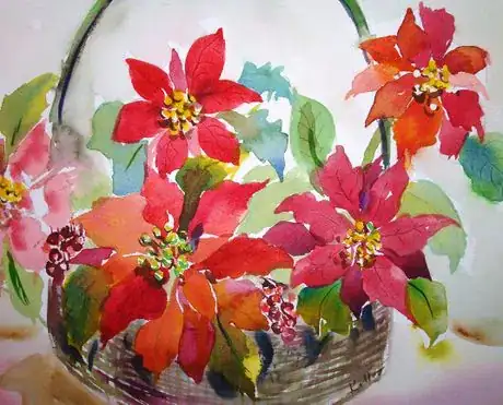Image titled Poinsettias in baske