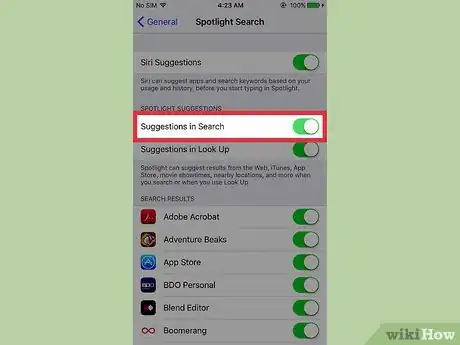 Image titled Limit Spotlight Search to Certain Apps on an iPhone Step 4
