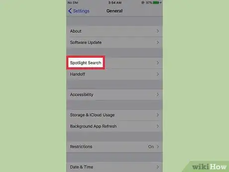 Image titled Limit Spotlight Search to Certain Apps on an iPhone Step 3