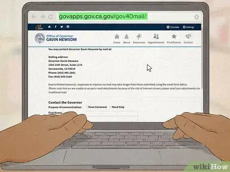 Image titled Contact California's Governor Step 3