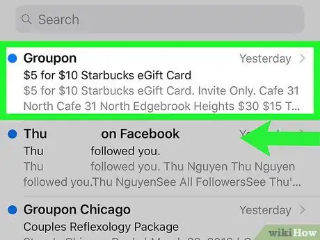 Image titled Use Swiping Gestures in Mail on an iPhone Step 3