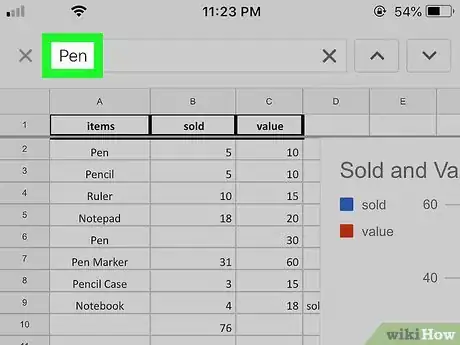 Image titled Search in Google Sheets on iPhone or iPad Step 6