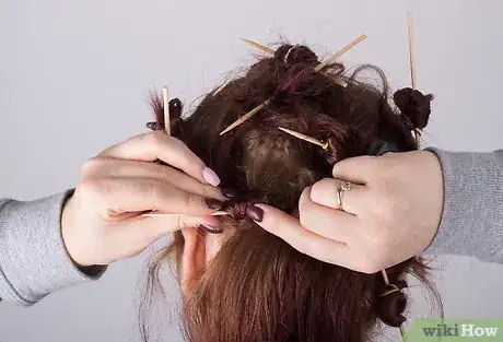 Image titled Curl Hair with Chopsticks Step 6