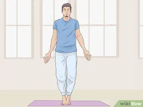 Image titled Do Standing Splits at the Wall in Yoga Step 4