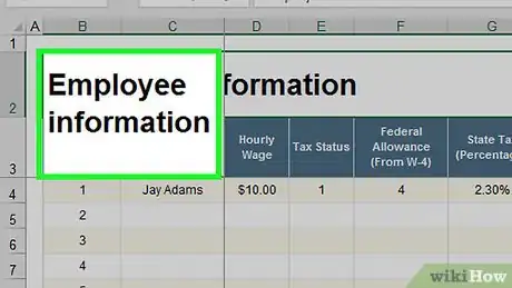 Image titled Prepare Payroll in Excel Step 7