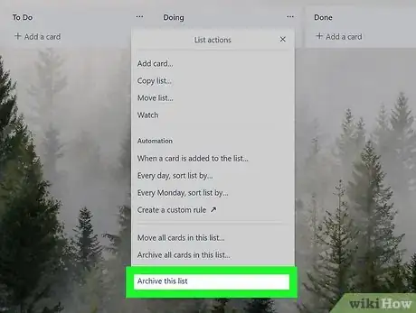 Image titled Delete a List on Trello Step 3