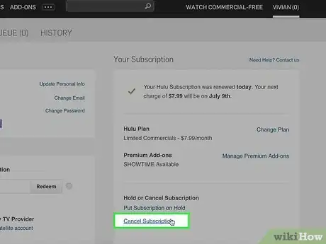 Image titled Cancel Hulu Plus Step 4