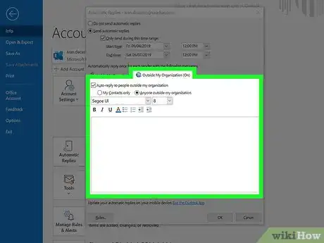 Image titled Set Up Out of Office in Outlook Step 7