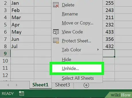Image titled Unhide Multiple Sheets in Excel Step 6
