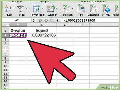 Image titled Solve a Quadratic Equation Using the Goal Seek Feature on Microsoft Excel Step 15