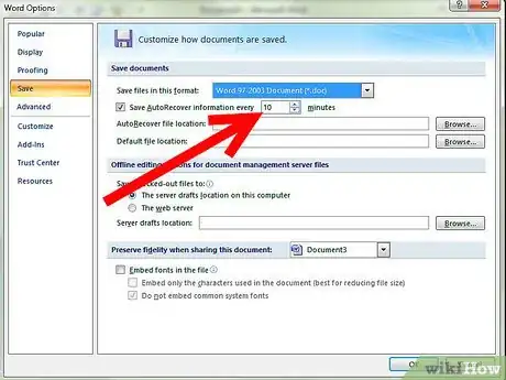 Image titled Set up Autosave on Microsoft Word 2007 Step 7