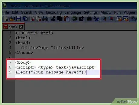 Image titled Create a Basic Alert Box in Javascript Step 4