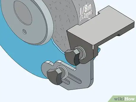 Image titled Adjust an Abrasive Stone on a Bench Grinder Step 3