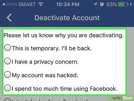 Image titled Deactivate a Facebook Account Step 9