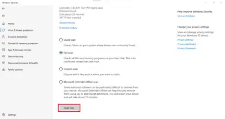 Image titled Microsoft Defender Full Scan Start.png