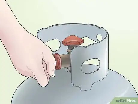 Image titled Hook Up a Small Propane Tank to a Grill Step 2