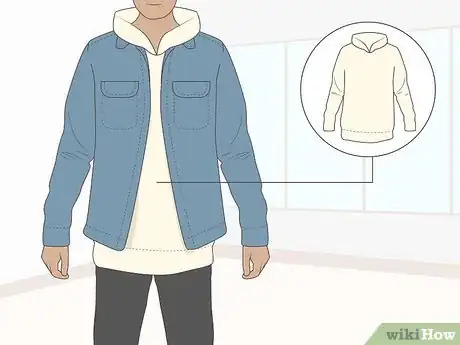 Image titled Wear a Denim Jacket in Winter Step 1