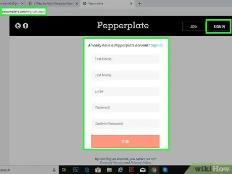 Image titled Add a Recipe to Pepperplate Step 1