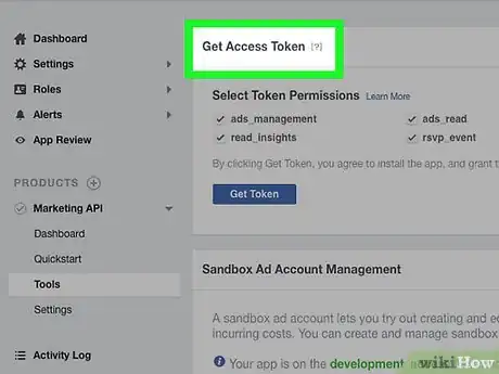 Image titled Get Access Tokens on Facebook Step 9