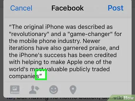 Image titled Quote on Facebook on an iPhone or iPad Step 11
