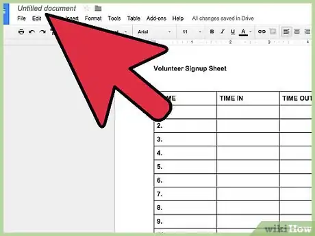 Image titled Make a Signup Sheet on Google Docs Step 8