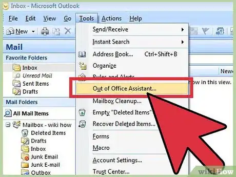 Image titled Turn On or Off the Out of Office Assistant in Microsoft Outlook Step 8