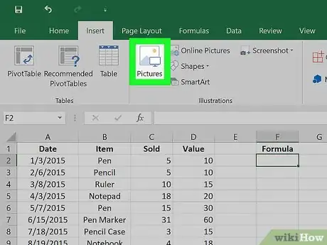 Image titled Insert an Object in Excel Step 13