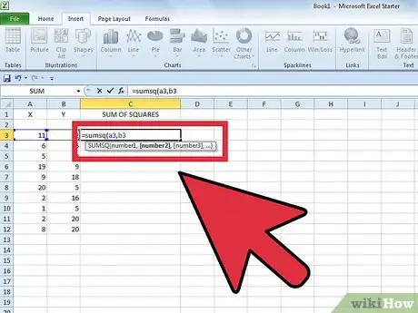 Image titled Use Excel's SUMSQ Function to Find Sum of Squares Step 5