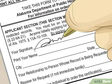 Image titled Obtain a Copy of Your Birth Certificate in Alabama Step 5