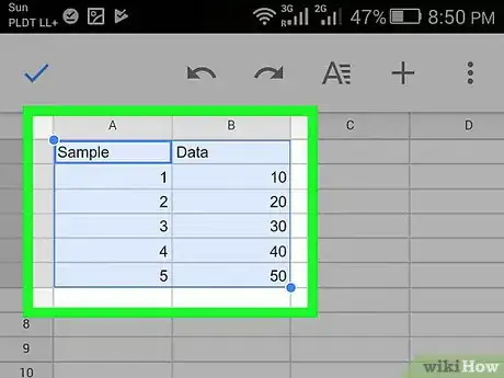 Image titled Make a Graph on Google Sheets on Android Step 3