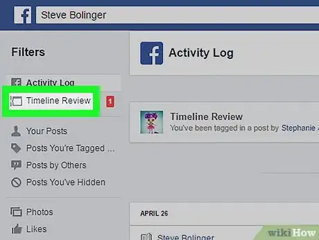 Image titled Enable Facebook Timeline Review on a PC or Mac Step 4