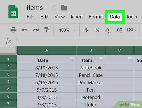 Image titled Sort by Date on Google Sheets on PC or Mac Step 7
