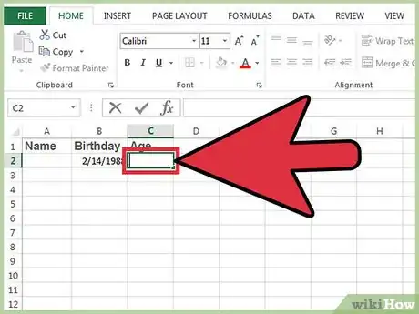 Image titled Calculate Age on Excel Step 5