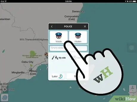 Image titled Report Police Activity in Your Area Using Waze on iPhone Step 4Bullet1