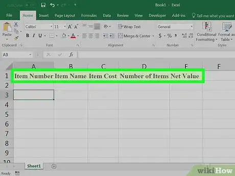 Image titled Create an Inventory List in Excel Step 11