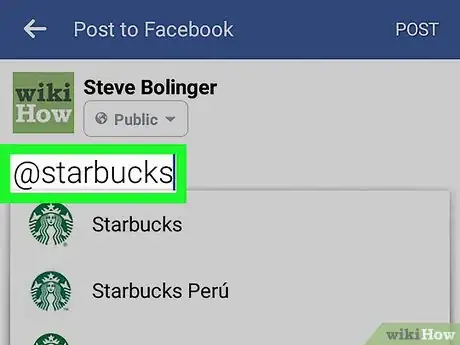 Image titled Tag a Facebook Business Page on Android Step 8
