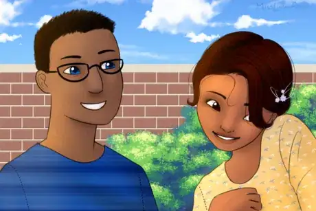 Image titled Guy and Autistic Girl Talking Happily.png