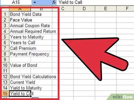 Image titled Calculate Bond Yield in Excel Step 1