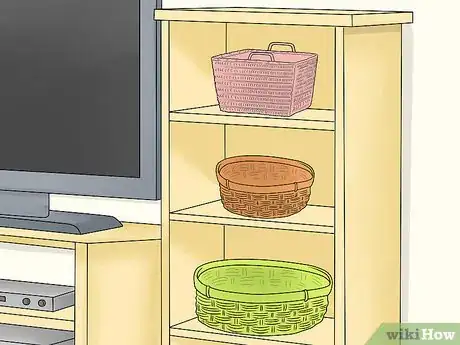 Image titled Decorate Entertainment Center Shelves Step 12