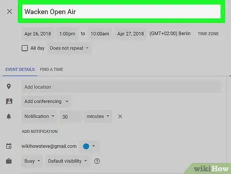 Image titled Send a Google Calendar Invite on PC or Mac Step 3
