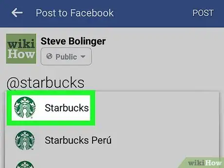 Image titled Tag a Facebook Business Page on Android Step 9