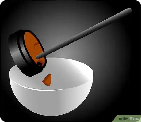 Image titled Taking the stick, remove all the eyeshadow from the pot, before moving it into your container Step 2