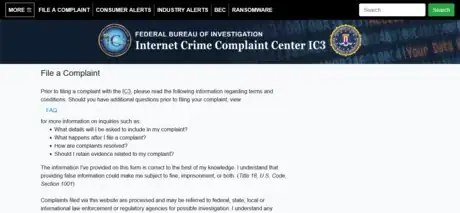 Image titled Internet Crime Complaint Center(IC3) File a Complaint.png