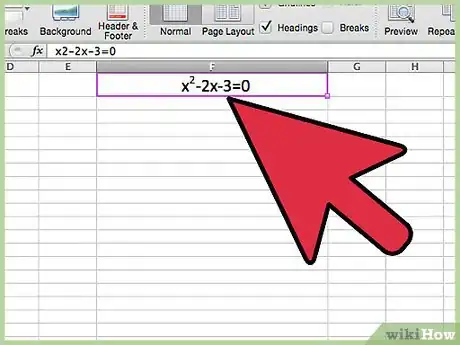 Image titled Solve a Quadratic Equation Using the Goal Seek Feature on Microsoft Excel Step 2