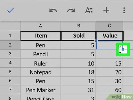 Image titled Merge Cells on Google Sheets on Android Step 4