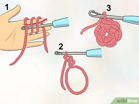 Image titled Crochet a Bullion Stitch Flower Step 1