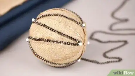 Image titled Make an Elegant No‐Sew Fabric Ball Christmas Ornament Step 18